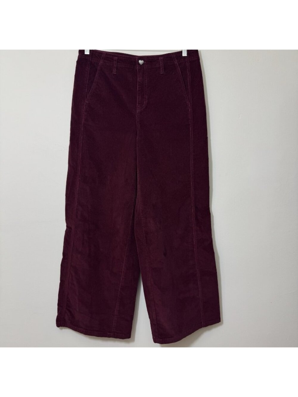 Celebrity Pink Wide Leg Corduroy Pants Women’s Size 15/32 Burgundy High Rise